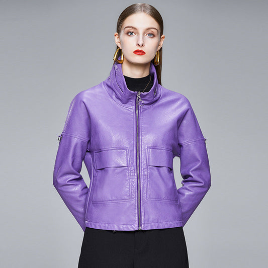Women’s Korean Style PU Leather Jacket – Chic, Modern & Versatile