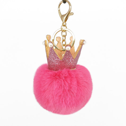 Fur Ball Keychain Pendant Artificial Leather Fur Bags