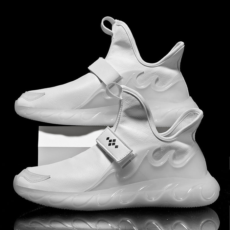 Spring New Men’s Leather Sneakers – Breathable Lightweight Korean-Style Casual Shoes