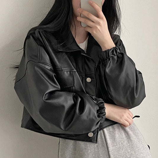 Women’s Versatile Short PU Leather Jacket – Stylish, Modern & Practical