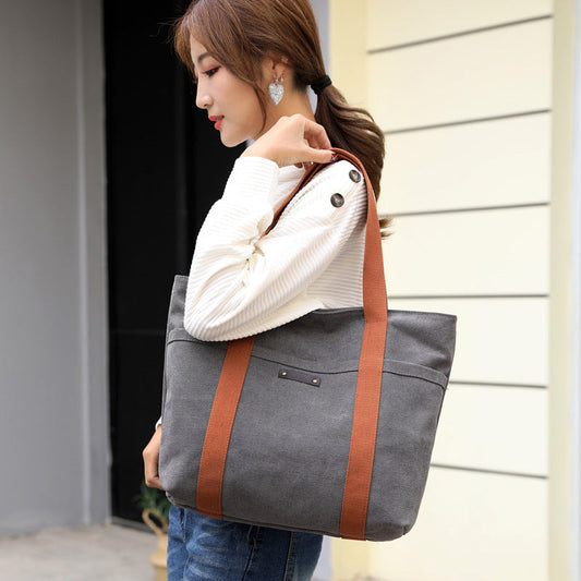 Casual Fashion Women’s Tote Bag – Retro Canvas Shoulder Bag