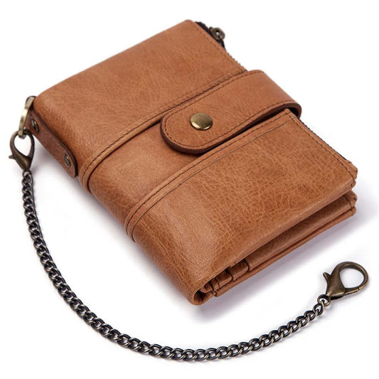 Antimagnetic Leather Wallet – Short Vertical Coin Purse