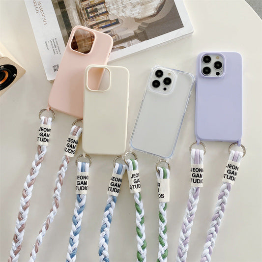 Cross-Body Woven Lanyard Phone Case – Stylish & Practical Card Holder