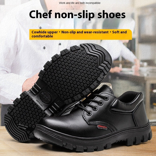 Men’s Non-Slip Wear-Resistant Cowhide Protective Footwear – Durable & Safe
