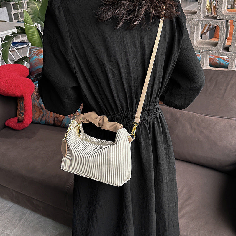 Women’s Fashion Crossbody Bag – Pleated Cloud Small Tote Bag