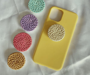 Bamboo Woven Telescopic Mobile Phone Folding Stand Gift Jewelry Accessories