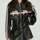 Women’s Bow Biker Leather Jacket – Chic, Edgy & Feminine