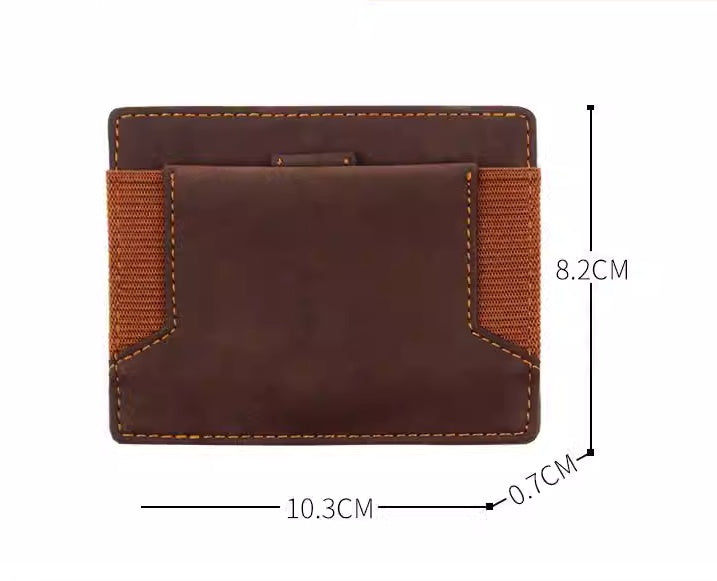 Retro Crazy Horse Leather Wallet – Compact & Stylish