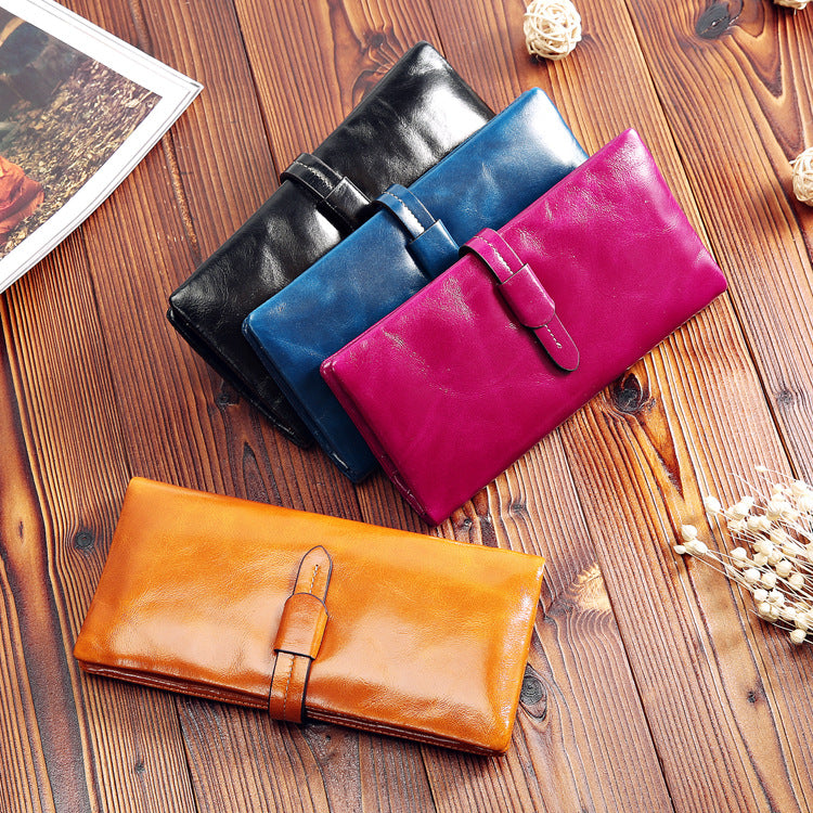 Women’s Leather Wallet – 2-Fold Design with Car Stitching