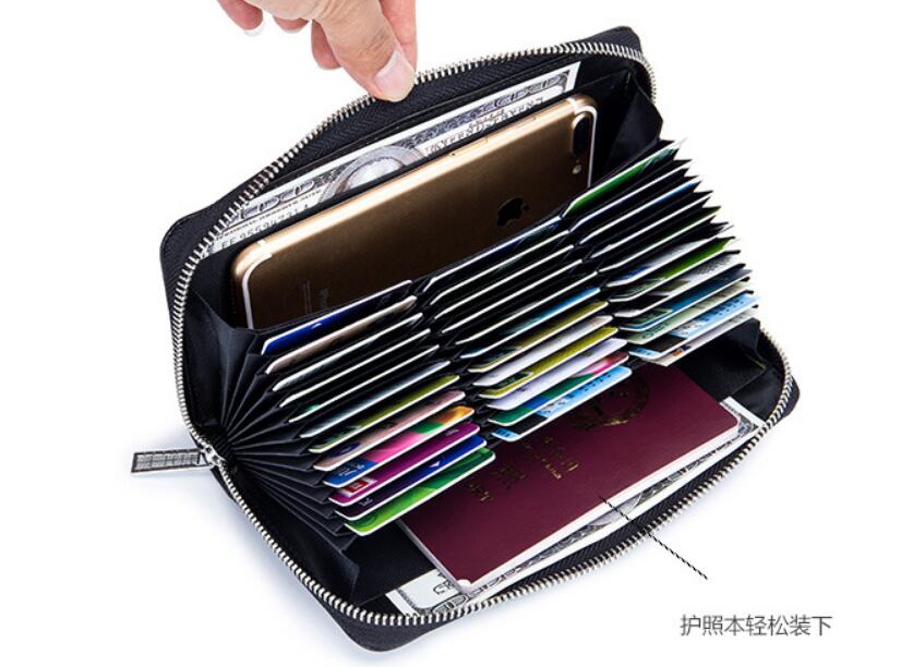 Baellerry RFID Men’s Wallet – Genuine Cow Leather Long Clutch