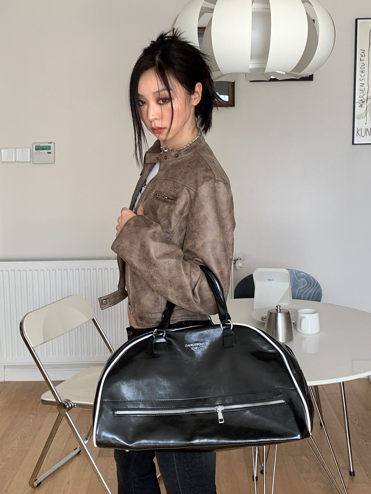 Women’s Short Biker Leather Jacket – Edgy, Stylish & Chic