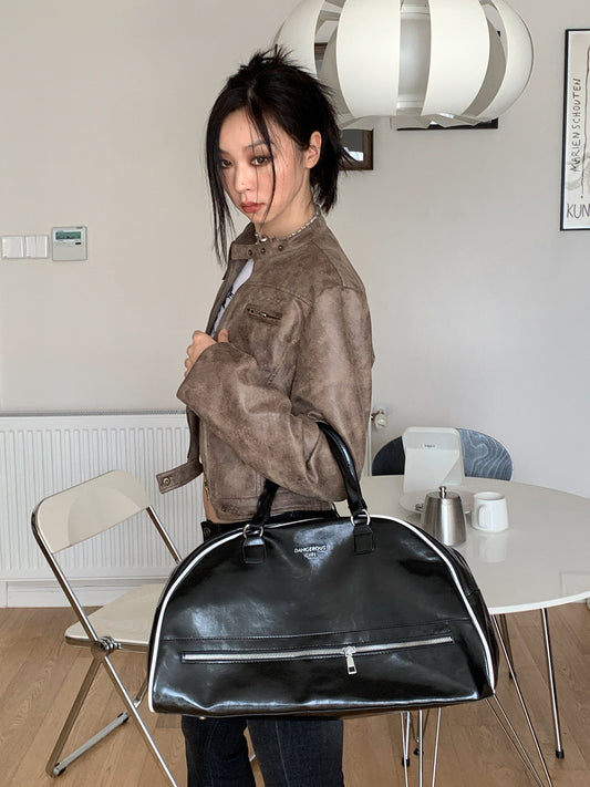 Women’s Short Biker Leather Jacket – Edgy, Stylish & Chic