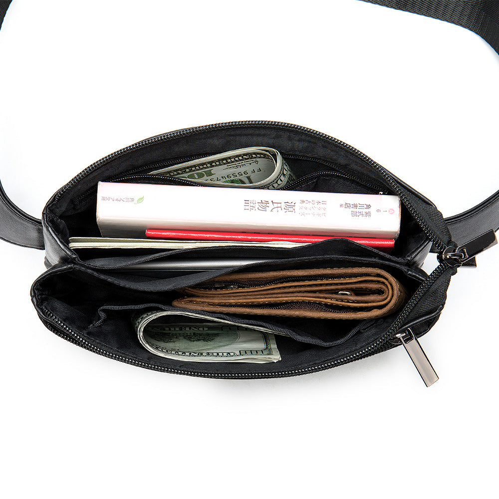 Casual Fashion Diagonal Leather Bag – Unisex Design