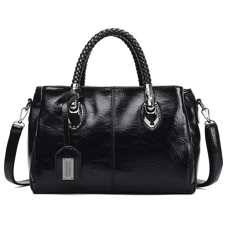 Vintage Oil Wax Leather Luxury Handbag – Elegant Women’s Handbag & Crossbody Bag