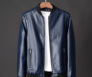 Leather jacket slim men's leather jacket