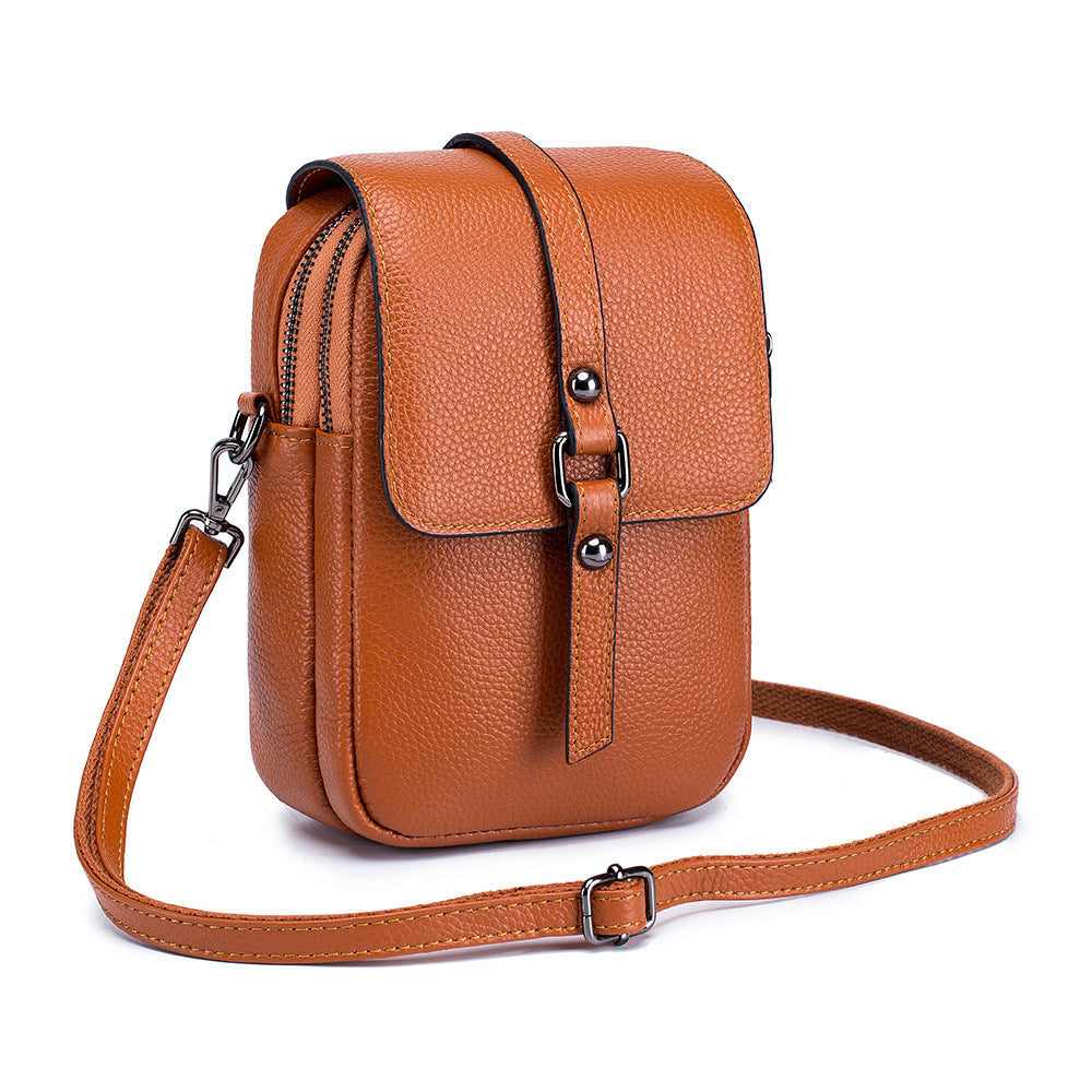 Women’s Leather Diagonal Bag – Stylish, Practical & Compact