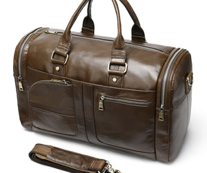 Leather travel bag