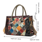 Contrast Leather Cowhide & Patent Leather Bag – Fashion Retro Handbag