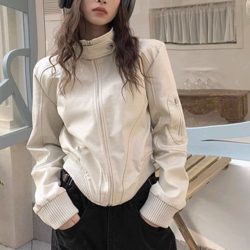 Women’s American Retro Short Leather Jacket – Timeless, Chic & Edgy