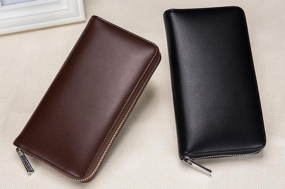 Baellerry RFID Men’s Wallet – Genuine Cow Leather Long Clutch