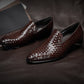 Cowhide Woven Leather Shoes – Men’s Business Footwear