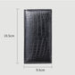 Men’s Crocodile Leather Long Wallet – 2-Fold Leisure Style (Black)