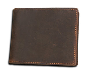 RFID Men's Wallet, Leather Wallet, Crazy Horse Leather Short Casual Wallet