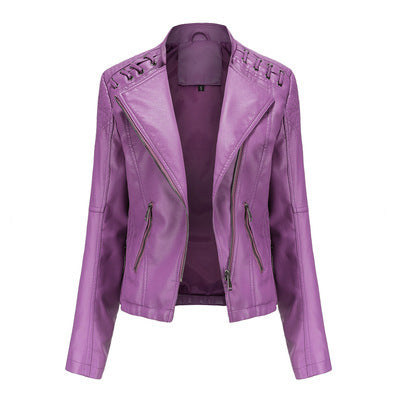 Women’s Thin Leather Motorcycle Jacket – Sleek, Stylish & Lightweight