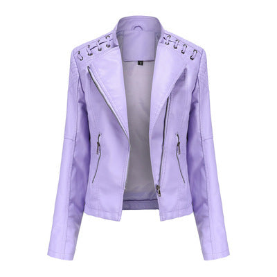 Women’s Thin Leather Motorcycle Jacket – Sleek, Stylish & Lightweight