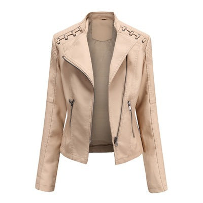 Women’s Thin Leather Motorcycle Jacket – Sleek, Stylish & Lightweight