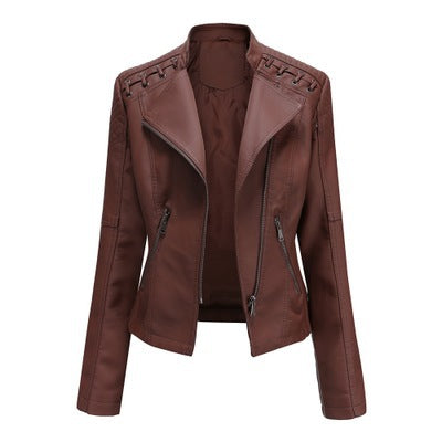 Women’s Thin Leather Motorcycle Jacket – Sleek, Stylish & Lightweight