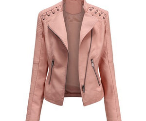 Women's Leather Jackets Women's Short Jackets Slim Thin Leather Jackets Ladies Motorcycle Suits