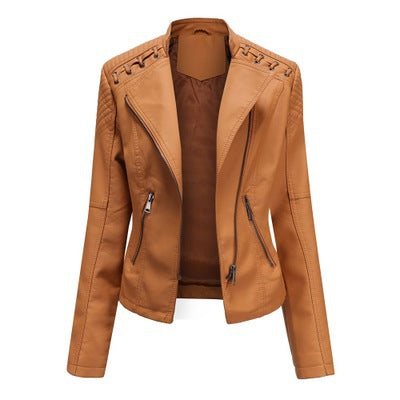 Women’s Thin Leather Motorcycle Jacket – Sleek, Stylish & Lightweight