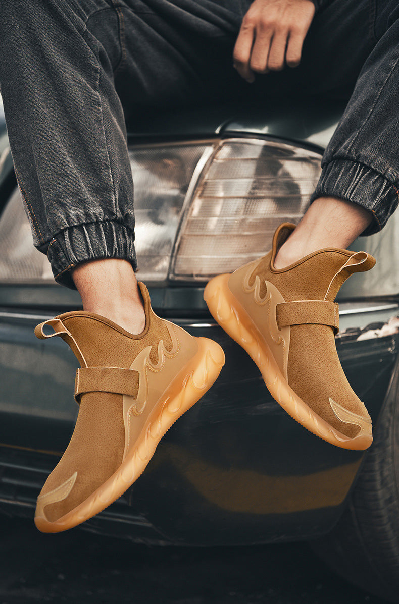 Spring New Men’s Leather Sneakers – Breathable Lightweight Korean-Style Casual Shoes