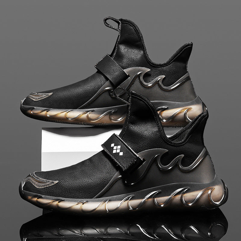 Spring New Men’s Leather Sneakers – Breathable Lightweight Korean-Style Casual Shoes
