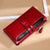 Women’s Oil Wax Leather Long Wallet – Multi Card Buckle | Retro European & American Style