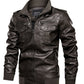 Leather Jacket Spring And Autumn Men'S Jacket Sports Leather Jacket Washed Retro Leather Jacket