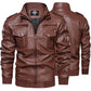 Leather Jacket Spring And Autumn Men'S Jacket Sports Leather Jacket Washed Retro Leather Jacket