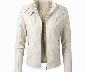 New Women's Leather Jackets Plus Velvet Jackets Fashion PU Ladies Leather Jackets