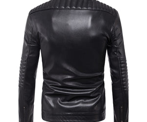 Men's Motorcycle Zipper Leather Jacket Handsome Leather Jacket