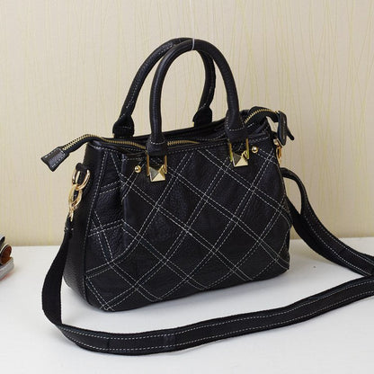 European & American Style Women’s Leather Shoulder Bag – Small Square Design