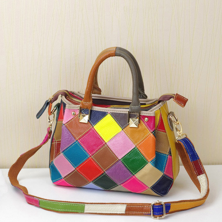 European & American Style Women’s Leather Shoulder Bag – Small Square Design