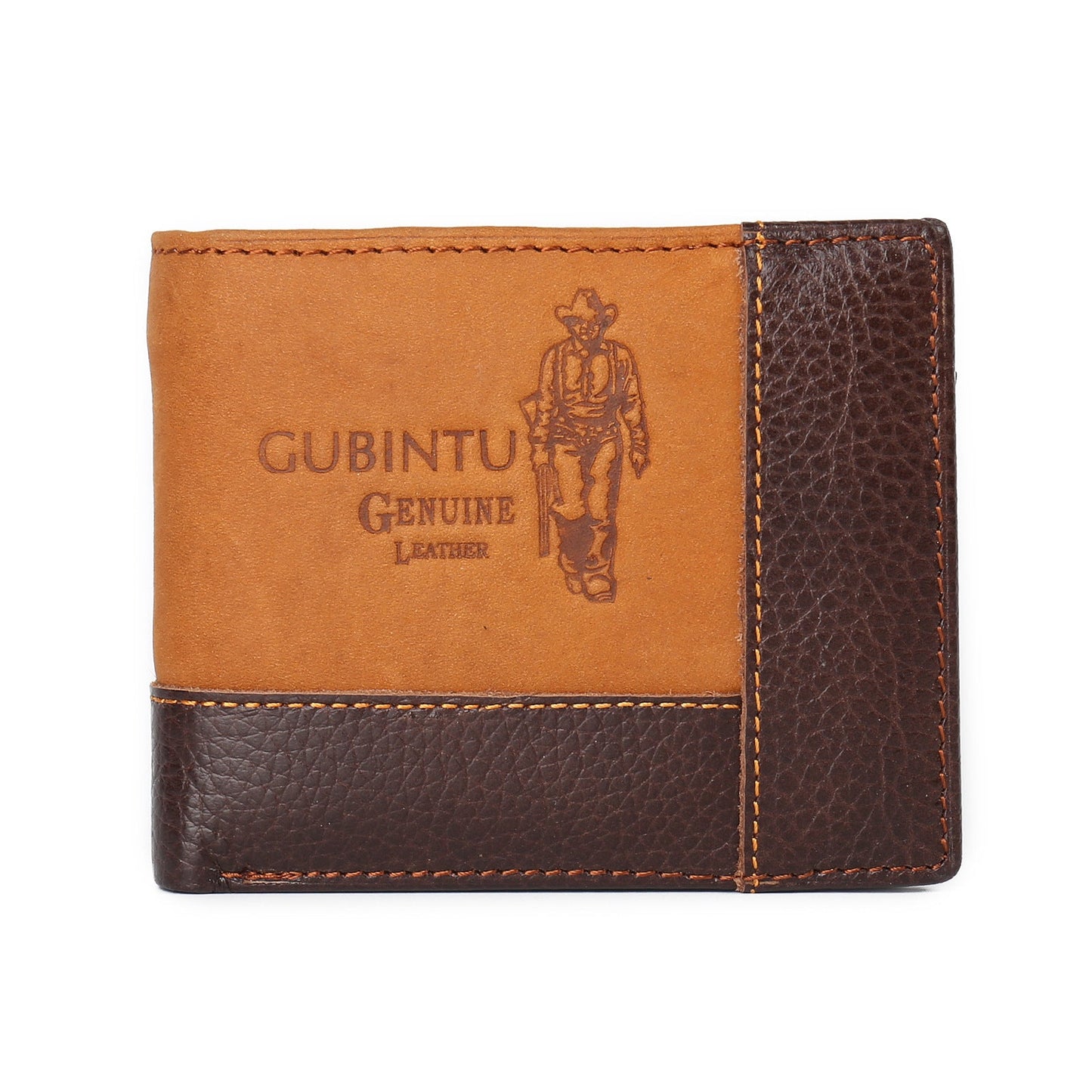 Genuine Leather Men’s Patchwork Wallet – Cowhide & Stylish Design