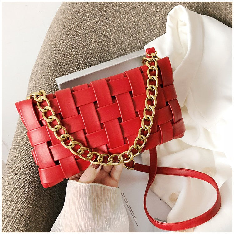 Luxury Woven PU Leather Shoulder Bag – Elegant, Stylish & Durable