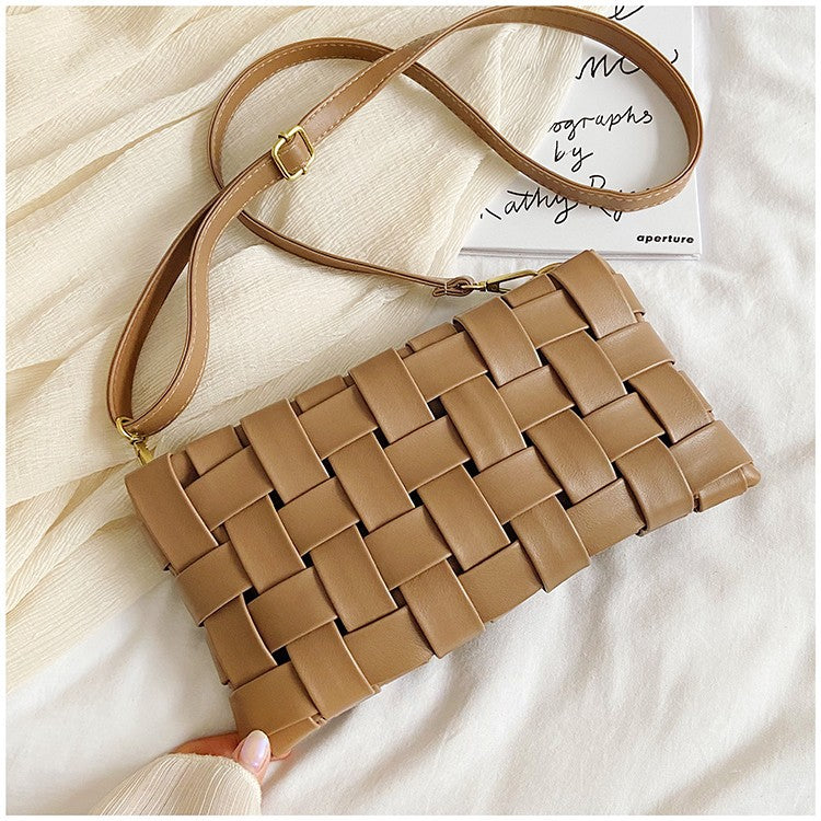 Luxury Woven PU Leather Shoulder Bag – Elegant, Stylish & Durable