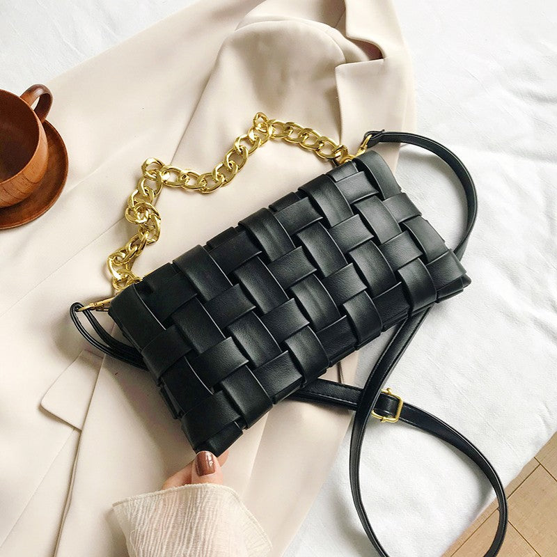 Luxury Woven PU Leather Shoulder Bag – Elegant, Stylish & Durable