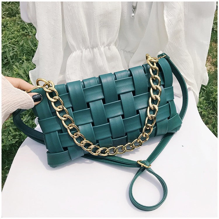 Luxury Woven PU Leather Shoulder Bag – Elegant, Stylish & Durable