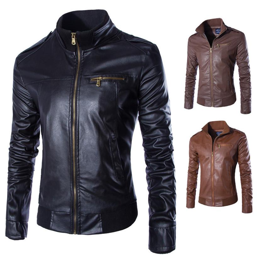 Men’s Motorcycle Jacket – Stylish Faux Leather with Polyester Lining