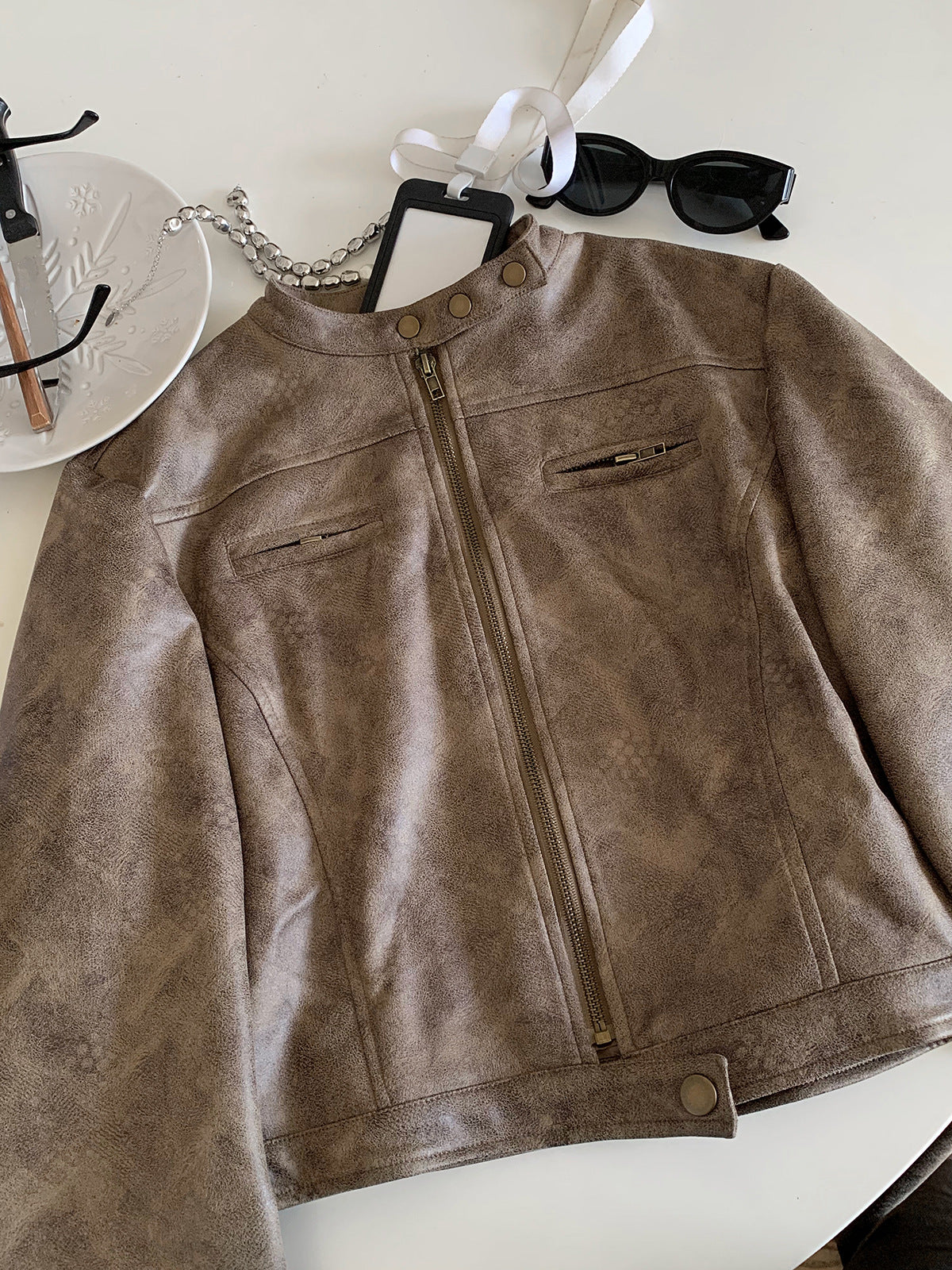 Women’s Short Biker Leather Jacket – Edgy, Stylish & Chic