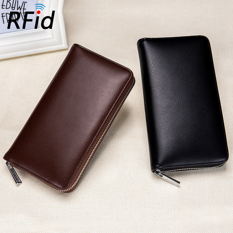Baellerry RFID Men’s Wallet – Genuine Cow Leather Long Clutch